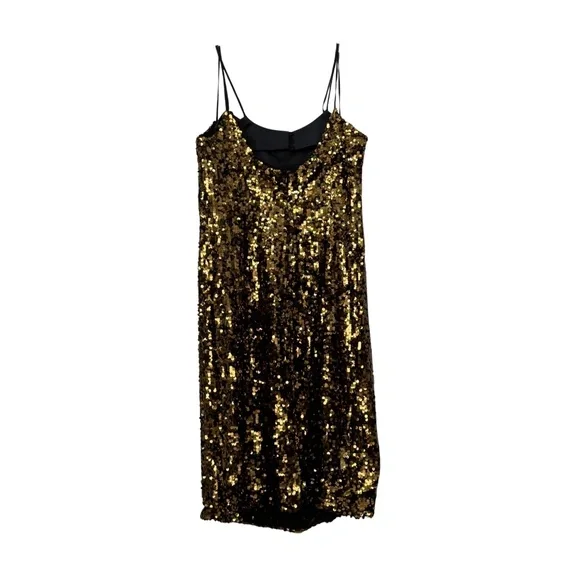 NWT Erdem Sirine Sequin Midi Dress in Bronze & Black Sz. US 8 - Picture 4 of 8